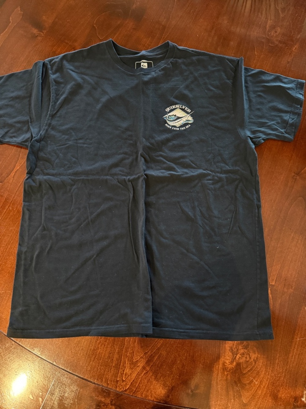 Quiksilver Black Tee with Marlin Graphic, born from the sea, XLTG, EUC